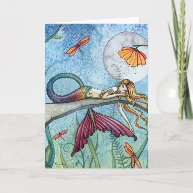 Tarjeta Arte de Sirena junto al Estanque (Anverso)