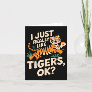 Tarjeta Arte de Tigre Divertido para Hombres Mujeres Niños