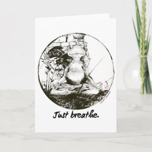 Tarjeta Arte de tinta de meditación de respiración Zen de 