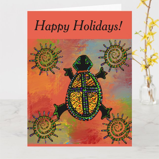 TARJETA ARTE DE TORTUGA DEL SUDOESTE     (flor amarilla)