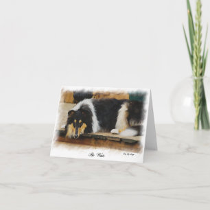 Tarjeta Arte de Tri Color Rough Collie