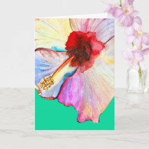 Tarjeta Arte de tulipanes color agua rosa