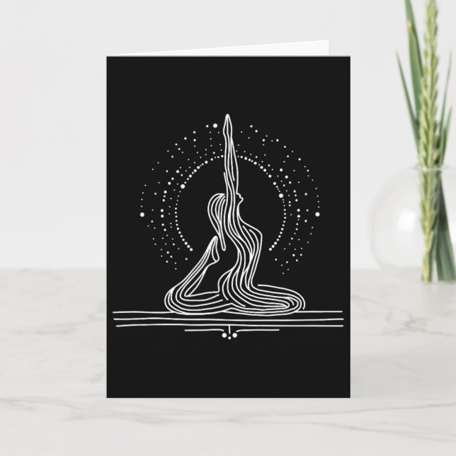 Tarjeta Arte de una línea de Yoga Flow (Anverso)