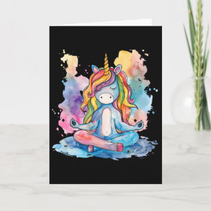 Tarjeta Arte de unicornio de meditación Yoga budista Zen B