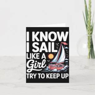 Tarjeta Arte de vela para mujeres niñas Marinero amante de