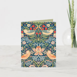 Tarjeta Arte de William Morris de pájaros y flores con sen