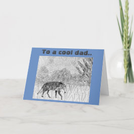 Tarjeta Arte del animal salvaje del bosquejo del lobo para