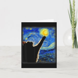 Tarjeta Arte del cielo nocturno Gato Artístico Gato Amante