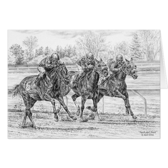 Tarjeta arte del cuello de n de caballos del cuello de