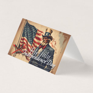 Tarjeta Arte del Día de la Independencia de Tío Sam sin Re