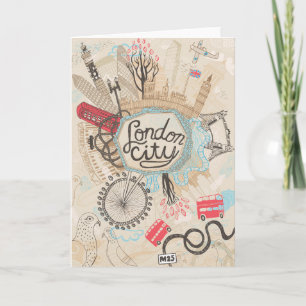 Tarjeta Arte del Doodle de la ciudad de Londres
