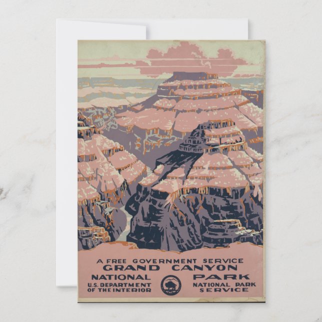 Tarjeta Arte del Gran Cañón Vintage (Anverso)