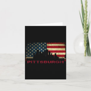 Tarjeta arte del horizonte de la ciudad de Pittsburgh band