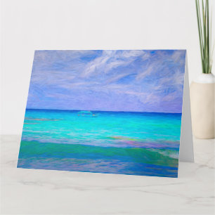 Tarjeta Arte Del Mar Azul Del Caribe