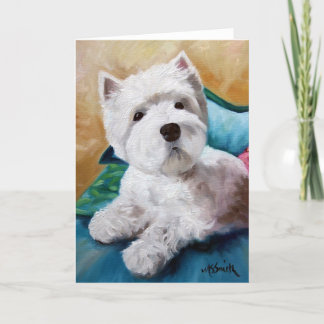 Tarjeta Arte del oeste del perrito del perro de Terrier de