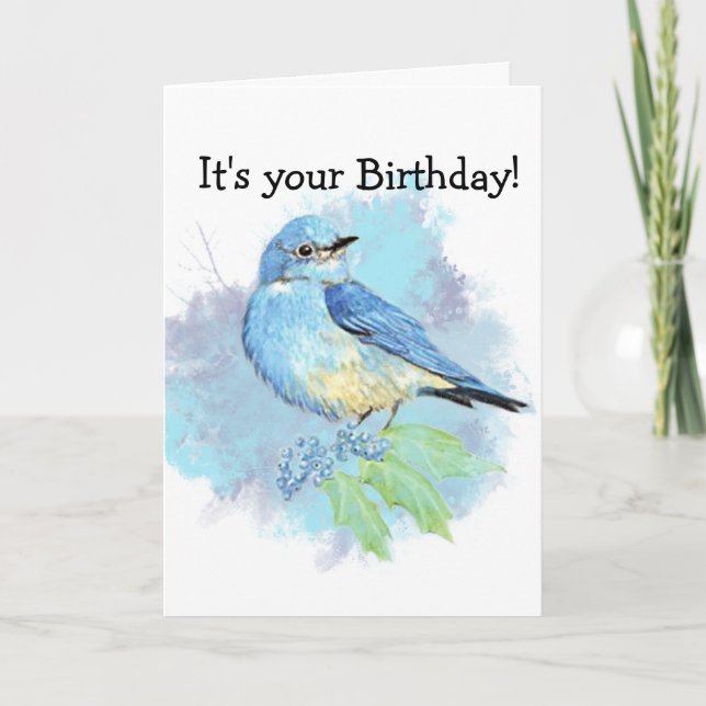 Tarjeta Arte del pájaro del jardín del Bluebird de la (Anverso)