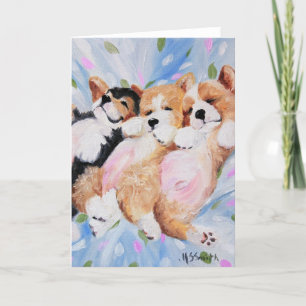 Tarjeta Arte del perrito del perro del Corgi Galés del