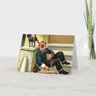 Tarjeta Arte del perro del vintage del BRUSCO DESPERTAR