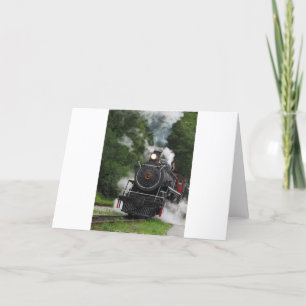 Tarjeta arte del tren de trenes de vapor de la estación de