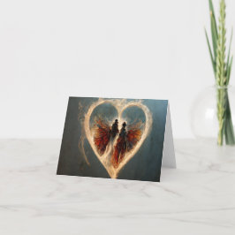 Tarjeta Arte digital de corazón de amor steampunk