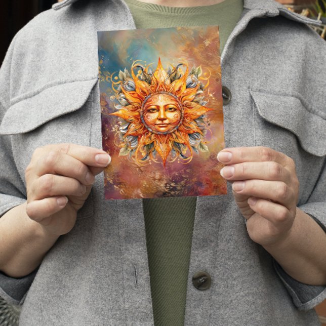 Tarjeta Arte digital de la cara de sol cósmico (Subido por el creador)