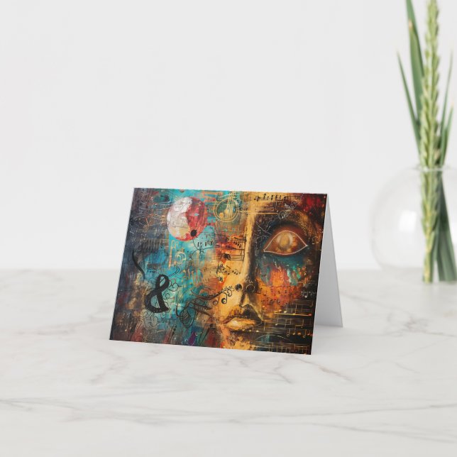 Tarjeta Arte digital de partitura musical abstracta (Anverso)