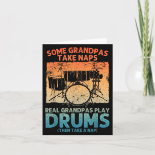 Tarjeta Arte divertido de baterista para abuelo hombre lín