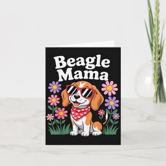 Tarjeta Arte Divertido de Beagle para Mujeres Chicas Mamá  (Anverso)