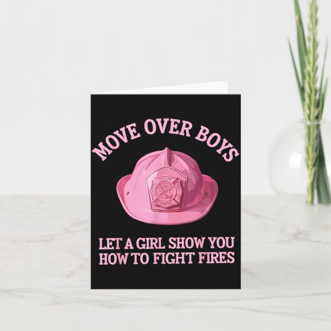 Tarjeta Arte divertido de bombero para mujeres y niñas bom (Anverso)