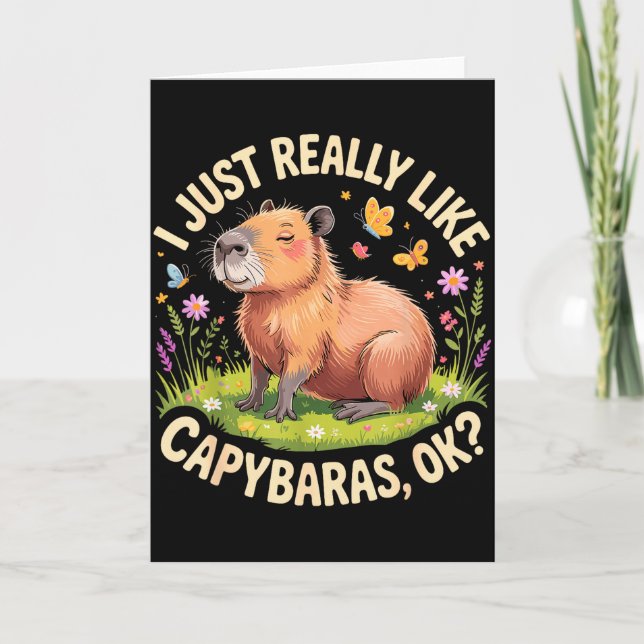 Tarjeta Arte Divertido de Capybara para Hombres Mujeres Ni (Anverso)