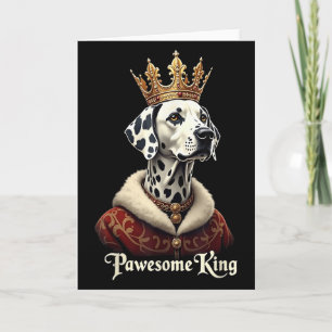 Tarjeta Arte divertido de carruaje de perro rey dálmata pa