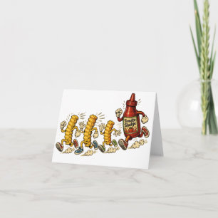 Tarjeta Arte divertido de comida de dibujos animados