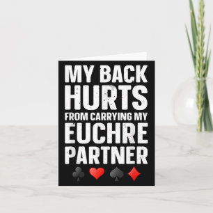 Tarjeta Arte divertido de Euchre para hombres y mujeres co