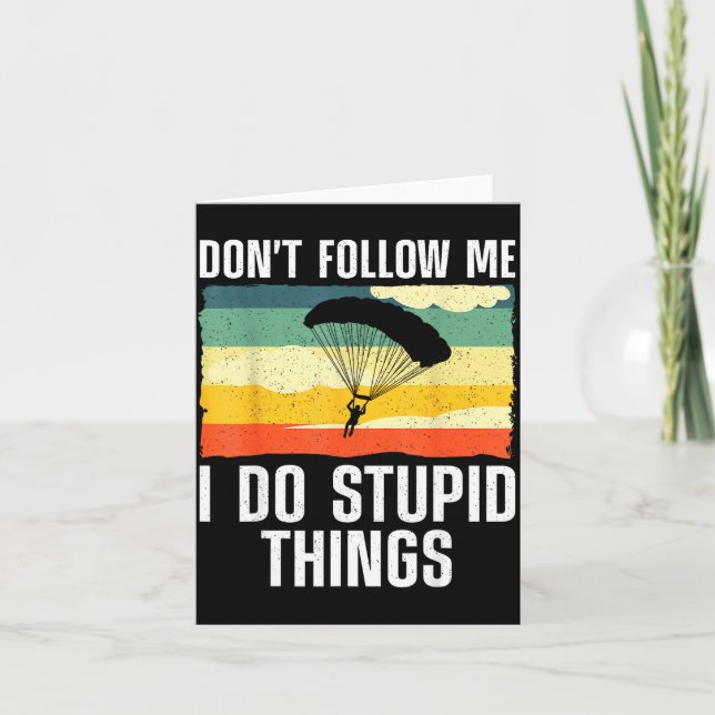 Tarjeta Arte Divertido de Paracaidismo para Hombres Mujere (Anverso)