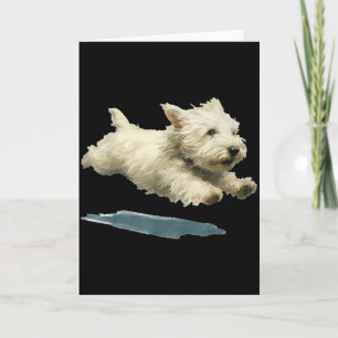 Tarjeta Arte divertido de perro corriendo Impresión de Wes