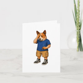 Tarjeta Arte divertido de perro de dibujos animados