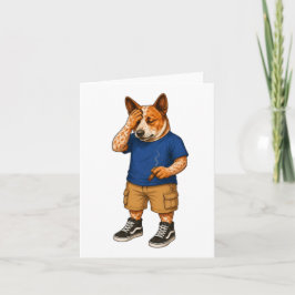 Tarjeta Arte divertido de perro de dibujos animados