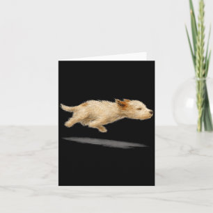 Tarjeta Arte Divertido de Perro Lindo Corriendo Estilo de 