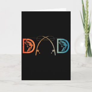 Tarjeta Arte divertido de pesca para papá hombres Día del