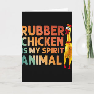 Tarjeta Arte divertido de pollo de goma para hombres mujer