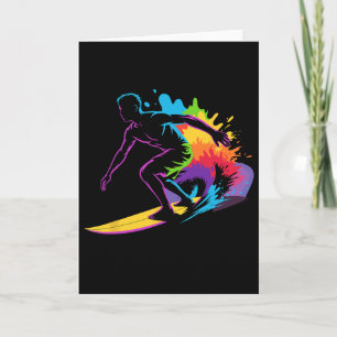 Tarjeta Arte divertido de surf para hombres mujeres niños