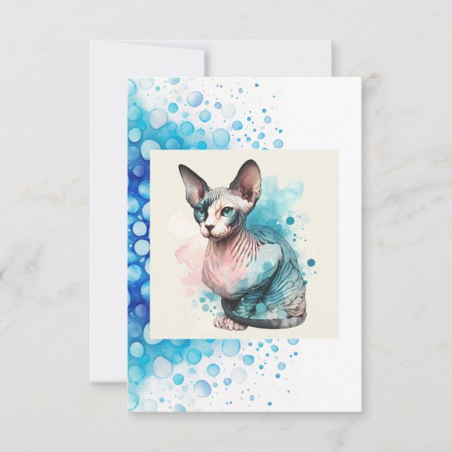 Tarjeta Arte elegante de gatos esfinges (Anverso)