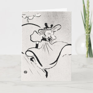 Tarjeta Arte en blanco y negro Jane Avril por Toulouse Lau