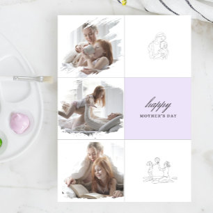 Tarjeta Arte en línea de la maternidad moderna Colaje de v