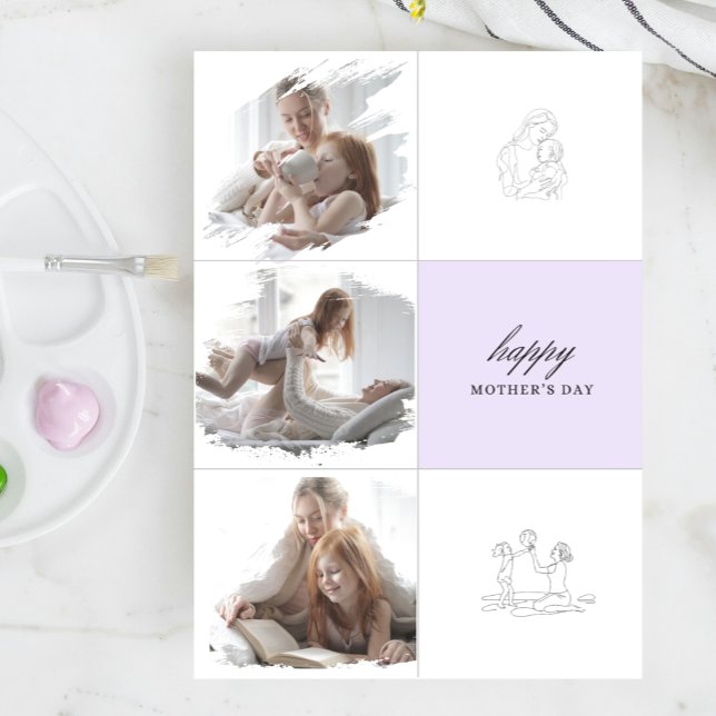 Tarjeta Arte en línea de la maternidad moderna Colaje de v (Subido por el creador)