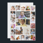Tarjeta Arte enmarcado de collage de 22 fotos diseñado por<br><div class="desc">Personalice su fotografía. Puede hacer este producto personalizado para ocasiones especiales como bodas,  cumpleaños,  Navidad,  días festivos,  memoriales,  graduaciones,  aniversarios y más. También se puede regalar a su mejor amigo,  amigo cercano,  familiares y parientes.</div>