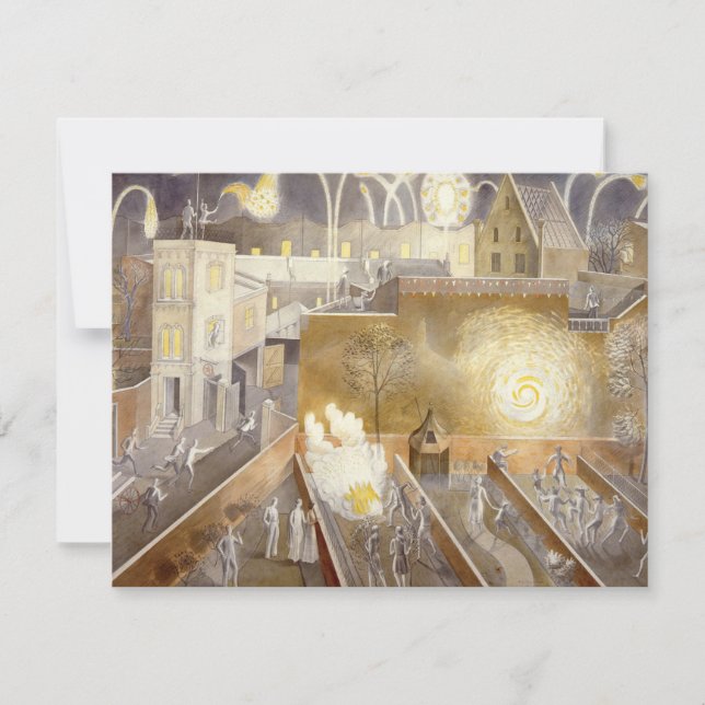 Tarjeta Arte Eric Ravilious, 5 de noviembre (Anverso)