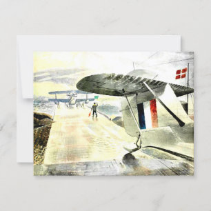 Tarjeta Arte Eric Ravilious, Avión Walrus en Slipway