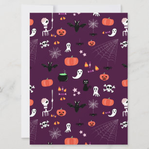 Tarjeta Arte espeluznante y lindo de Halloween