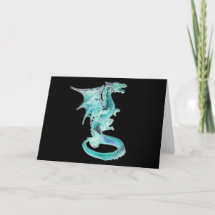 Tarjeta Arte Fantástico Mítico del Dragón Acuático Encanta